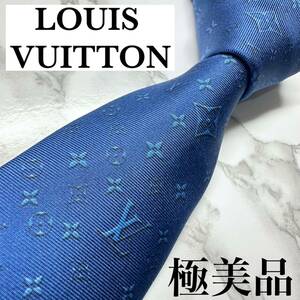 極美品 現行モデル LOUIS VUITTON ネクタイ シルク100% モノグラムスターズ LVロゴ ナロータイ ブランドロゴ プリント ネイビー 送料無料