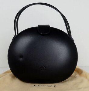 VINTAGE ヴィンテージ LOEWE ロエベ 円形 アナグラム レザー ハンド バッグ hand bag b5349