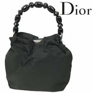 k55 Christian Dior ディオール ハンドバッグ トートバッグ ワンショルダー 黒 ナイロン パーティバッグ フォーマル ヴィンテージ 正規品