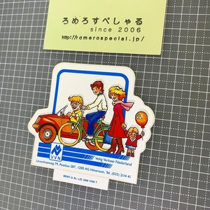 同梱OK∞●【ステッカー/シール♯712】自転車/くるま/車/クルマ/人物《サイズ約8×9cm》【ビンテージ】