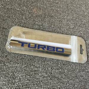 TURBO ターボ メタル ステッカー 青 車 エコ風 文字
