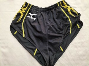 MIZUNOミズノレーシングパンツ ランニングパンツ メンズ ブラック×イエロー　Sサイズ 