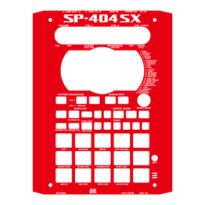 ローランド SP-404SX カスタムスキン 赤 白文字 サンプラー スキンシール ステッカー Roland SP-404 SP404SX SP404