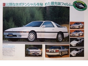 なつかしの本格派スポーツカー　リトラクタブル・ヘッドライトの「トヨタ　スープラ」◇カー・アンド・ドライバー誌の抜き刷りです　