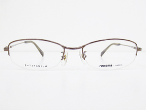 ∞【デッドストック】renoma レノマ 眼鏡 メガネフレーム 25-RB4 52[]18-137 メタル チタン ナイロール ハーフリム ブラウン □H8