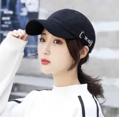 大人気ロゴ シンプルキャップ レディース メンズ お洒落 韓国 ブラック 帽子