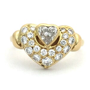 【中古美品】Cartier カルティエ　ダイヤ　ハートリング　 YG 　サイズ52　指輪