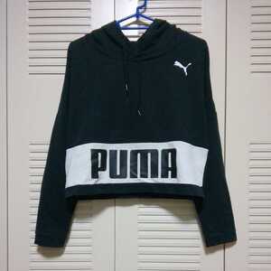 ★【古着】PUMA(プーマ)　トップス　XSサイズ？　黒　男性用か女性用か、分かりません(^_^;)