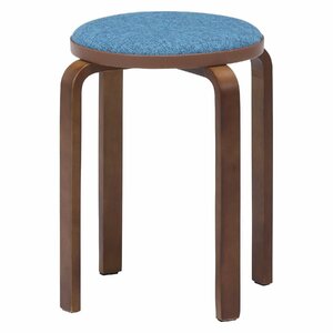 送料無料 木製スツール 曲木イス チェア 会議椅子 ミーティング スタッキング 積み重ね可能 作業スツール 幅32cm 高さ47cm ブルー 新品