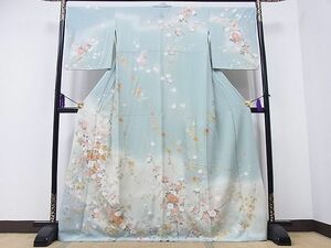 平和屋1■訪問着　作家物　駒刺繍　枝花文　金銀彩　逸品　CAAB3952hy