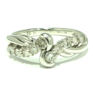 【天白】ジュエリー アクセサリー リング 指輪 PT900 プラチナ ダイヤ 計0.31ct 7.5号 デザイン レディース 可愛い 高級