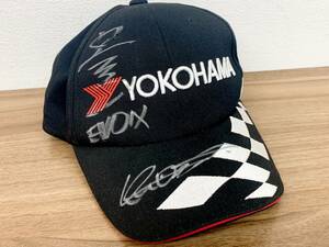 【7563】YOKOHAMA ヨコハマタイヤ サイン入り キャップ 帽子 モータースポーツ ファッション コレクション