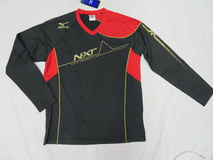 148　ミズノ（MIZUNO） N-XT　 VネックTシャツ　黒赤（S）