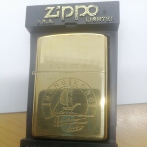 ZIPPO ジッポー SOLID BRASS Hong Kong ホンコン ソリッドブラス 真鍮 着火確認 ケース 綺麗 オイルライター ネコポス 税なし