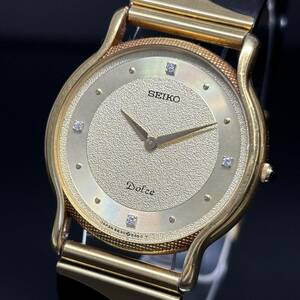 101303-02　セイコー　SEIKO　DOLCE　ドルチェ　5E30-6A30　クオーツ　K18　18KT　YG　35.5ｇ　4Pダイヤ　動作品　１円～