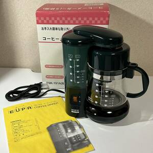 未使用【EUPA コーヒーメーカー 5杯用 TSK-191A(BA)】ドリップ式 ユーパ 取説 元箱付き 保管品