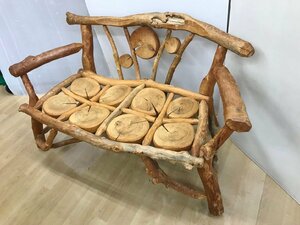 木製ベンチ ハンドメイド 天然木 長椅子 ウッドチェア ［静岡市］店頭併売品 → 2405LS908