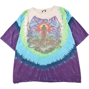 古着 90年代 ビッグサイズ LIQUIT BLUE GRATEFUL DEAD グレイトフルデッド 両面プリント タイダイ柄 バンドTシャツ バンT USA製 /eaa362952