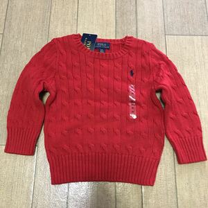 ★新品送料込★ラルフローレン 赤綿セーター　90
