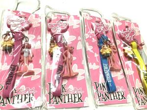 【激レア！新品未使用、非売品】2002年 Pink Panther ピンクパンサー＆クルーゾー警部 ストラップ 4個セット キャラクターグッズ