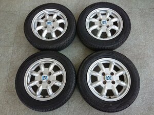 『psi』 スバル純正オプション MINILITE 13インチ × 4.00B +45 4穴 PCD100 ホイール & DUNLOP ENASAVE EC204 155/65R13 夏タイヤ4本セット