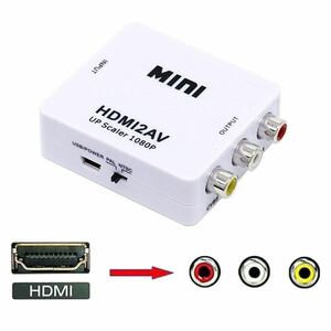★送料無料 HDMI to AV 変換器 変換アダプタ HDMI入力をコンポジットAV出力へ変換 1080P対応 USB電源供給 HDMI信号をVGA出力信号に変換