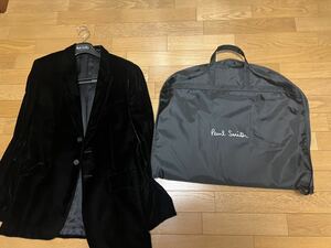 Paul Smith ポールスミス テーラードジャケット ベロア ベルベット ジャケット ブラック XL パリコレ メインライン 日本製