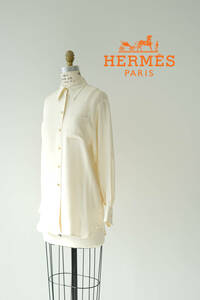 HERMES エルメス ビンテージ セリエボタン シルク シャツ size 38 0510541