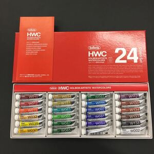 holbein HWC ホルベイン 透明水彩絵の具 24色セット 5mlラミネートチューブ アート用品 美術 画材