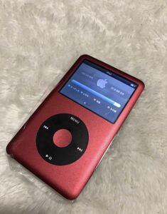 Apple iPod classic 第6.5世代 160GBから256GB 赤黒カラー　カスタム　改造 MC297JかMC293J パネル バッテリー新品