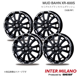 INTER MILANO/インターミラノ MUD BAHN XR-600S ホイール 4本【15×4.5J 4-100 INSET45 セミグロスブラック/リムポリッシュ】