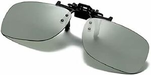 【残りわずか】 クリップオン サングラス 跳ね上げ式 偏光 調光 レンズ アンチグレア UV 保護 運転 メガネの上からかけるサン