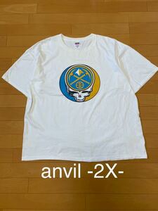 anvil アンヴィル アンビル Tシャツ 半袖 ホワイト プリント メンズ 2X