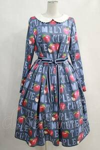 Emily Temple cute / アルファベットAppleワンピース 3L ネイビー H-24-03-25-1011-ET-OP-KB-ZH