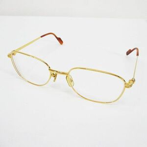 カルティエ Cartier トリニティ 眼鏡 メガネ 度入り 52□19 135 ゴールド フルリム アイウェア フランス製 服飾小物 レディース