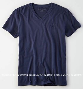 〓アメリカンイーグル/US XL/AE V-ネックTシャツ/Navy