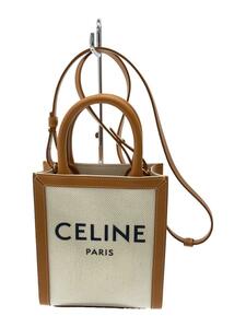 CELINE◆ミニ バーティカル トリオンフ キャンバス/2WAY/ショルダーバッグ/キャンバス/BEG