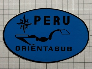 外国のステッカー：PERU アウトドア 潜水 スキューバ ダイビング フランス ヨーロッパ ビンテージ カスタム +Ke