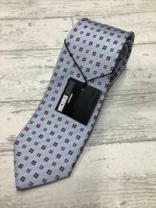 新品ミチコロンドン日本製ネクタイ 　シルク100%お買い得サービス　サックスベースの綺麗な小柄