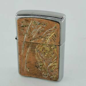 送料無料 1円スタート ZIPPO ジッポ トラ 虎 タイガー 竹 着火確認済み#12709