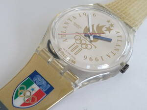 未使用電池交換済 美品 スウォッチ レギュラーモデル Swatch 1995年 ATLANTA 1996 OLYMPIC TEAM イタリア 品番GZ150