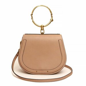 （未使用　展示品）クロエ Chloe ナイル ミディアム ブレスレットバッグ 2WAY ハンドバッグ ショルダー レザー ピンクベージュ CHC17US300