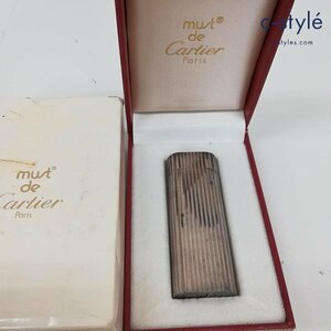 B895a [人気] Cartier カルティエ must de Cartier briquet lighter ガスライター オーバルシルバー 喫煙具 煙草 タバコ | その他 N