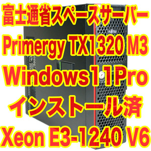 Fujitsu Primergy TX1320 M3 Windows11 Pro インストール済 Xeon E3-1240 V6 (4c8t) 8GB SSD 512GB 省スペースタワーサーバー