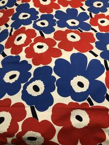 クリックポスト送込♪マリメッコ♪marimekko♪限定色　赤　青　ピエニウニッコ pieni unikko 巾広　チャリティー　　生地 最終