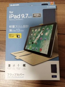 エレコム iPad 9.7用 2018年 フラップカバー フリーアングルスタンド TB-A18RWVFUBU ブルー 未使用 ELECOM