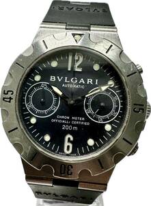 1円〜 Y BVLGARI ブルガリ ディアゴノ スクーバ クロノグラフ SCB38S メンズ 自動巻き ブラックダイヤル ジャンク 時計 62264151