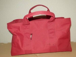 b12：ミスド？赤い バッグ ミニ 鞄 ハンドバッグ 布 荷物 収納 お出かけ