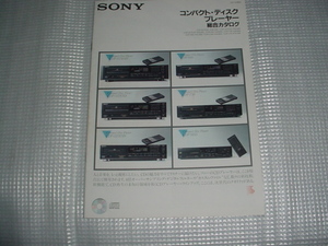 1987年9月　SONY　CDプレーヤー総合カタログ