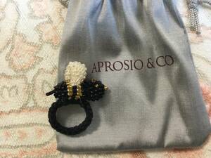 新品★アプロジオ★aprosio&co★ハチの指輪★ビーズ指輪★蜂★ビーズリング★アッシュペーフランス